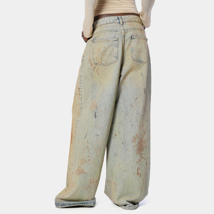 Damen Weite Jeans Kunstwerk-Design Norvielle