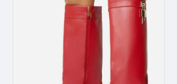 Damen Über-Knie-Stiefel Skulpturales Design Norvielle