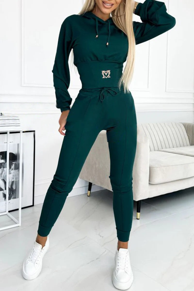 Damen Sportanzug Elastischer Bund Kordelzug