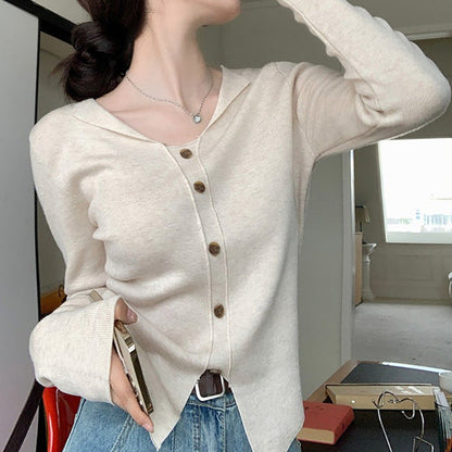 Damen Langarmcardigan FeinStrick Knopfleiste - Norvielle