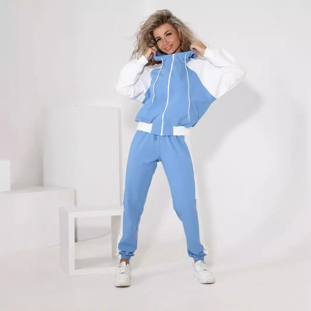 Damen Sportliches Freizeit-Set mit Kontrasten und Taschen
