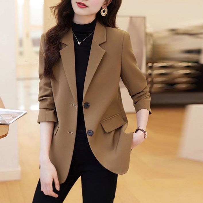 Damen Blazer Klassischer Schnitt Elegantes Design Schwarz Norvielle - Norvielle