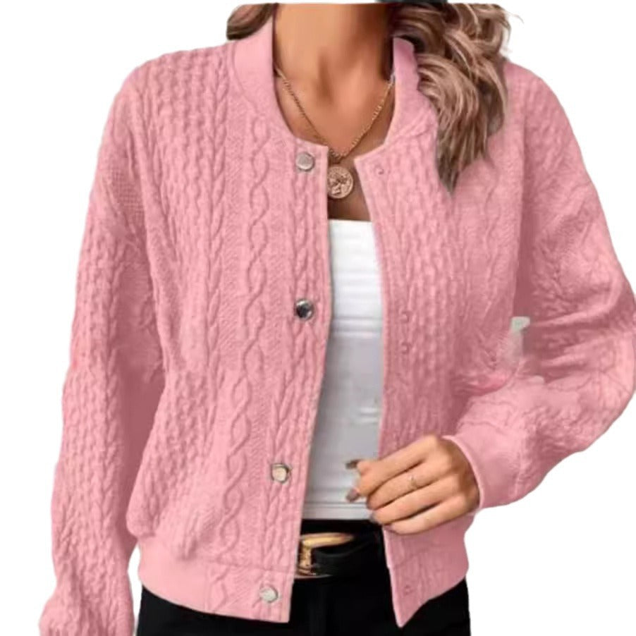 Damen Strickjacke Zopfmuster Strick Norvielle Beige