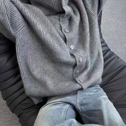 Damen Strickjacke Breite Ärmel Dekorative Knöpfe Norvielle
