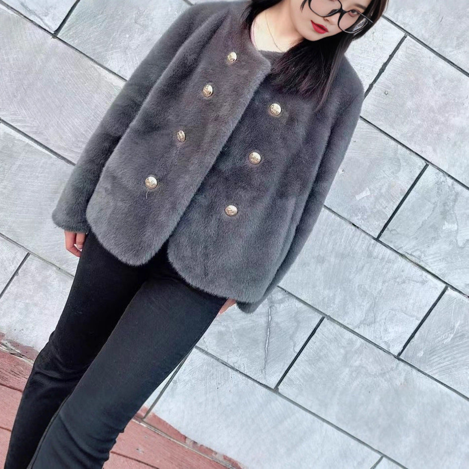 Damen Softjacke mit Knöpfen Elegant Norvielle