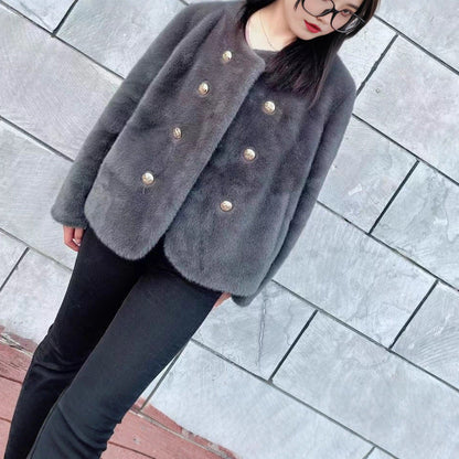 Damen Softjacke mit Knöpfen Elegant Norvielle
