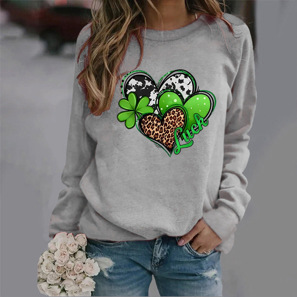Damen Sweatshirt Kreatives Herzdesign Auffälliges Motiv