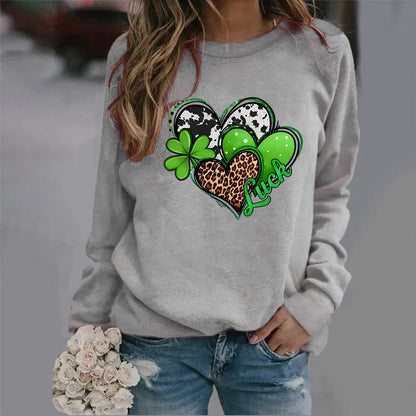 Damen Sweatshirt Kreatives Herzdesign Auffälliges Motiv
