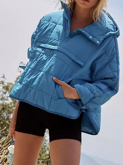 Damen Steppjacke Übergröße mit Kapuze Norvielle
