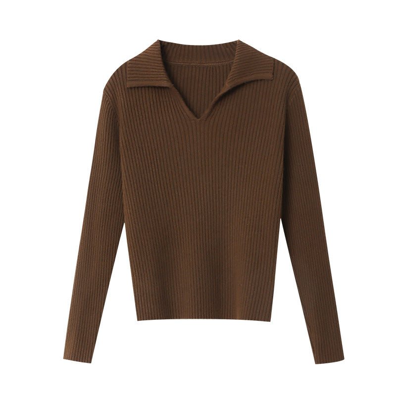 Damen Feinstrickpullover V-Ausschnitt Struktur