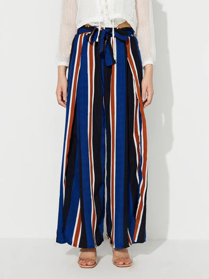 Damen Palazzo-Hose Streifenmuster Weite Bein Norvielle