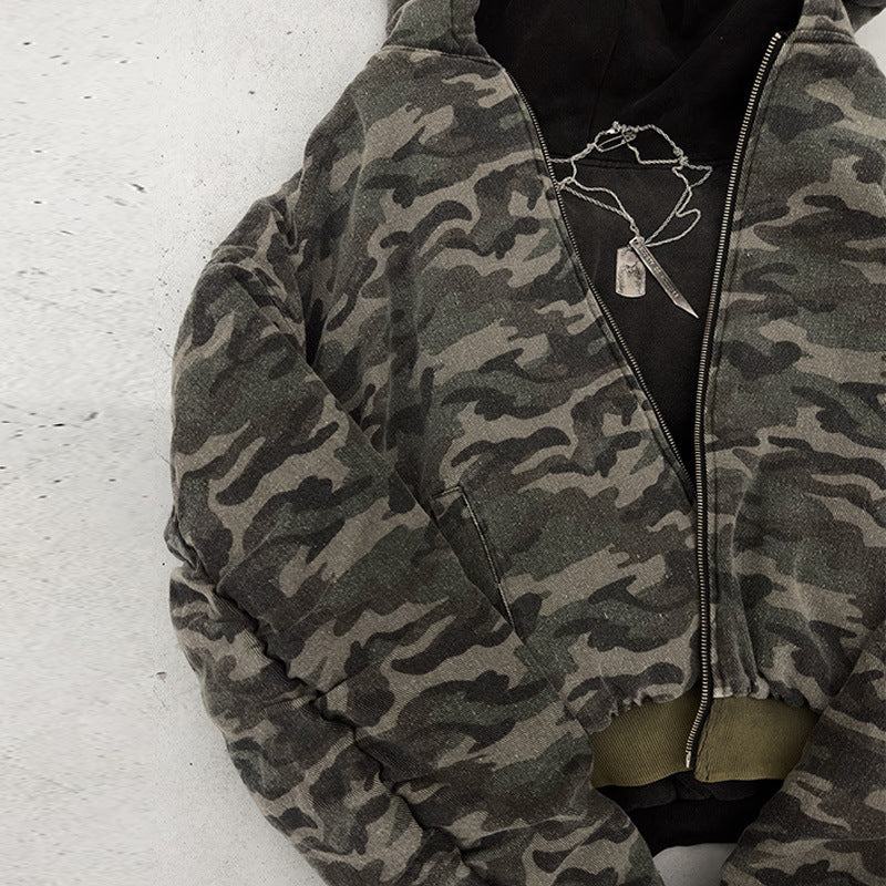 Damen Camouflage Bomberjacke Doppelmaterial Norvielle