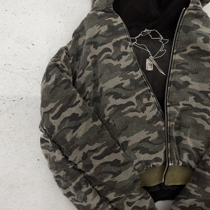 Damen Camouflage Bomberjacke Doppelmaterial Norvielle