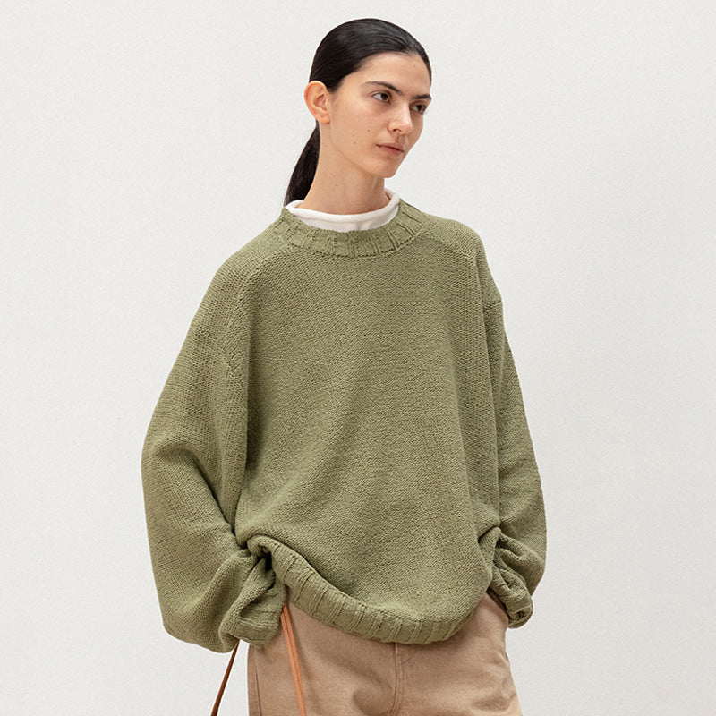 Damen Strickpullover Weit Elastischer Saum Norvielle