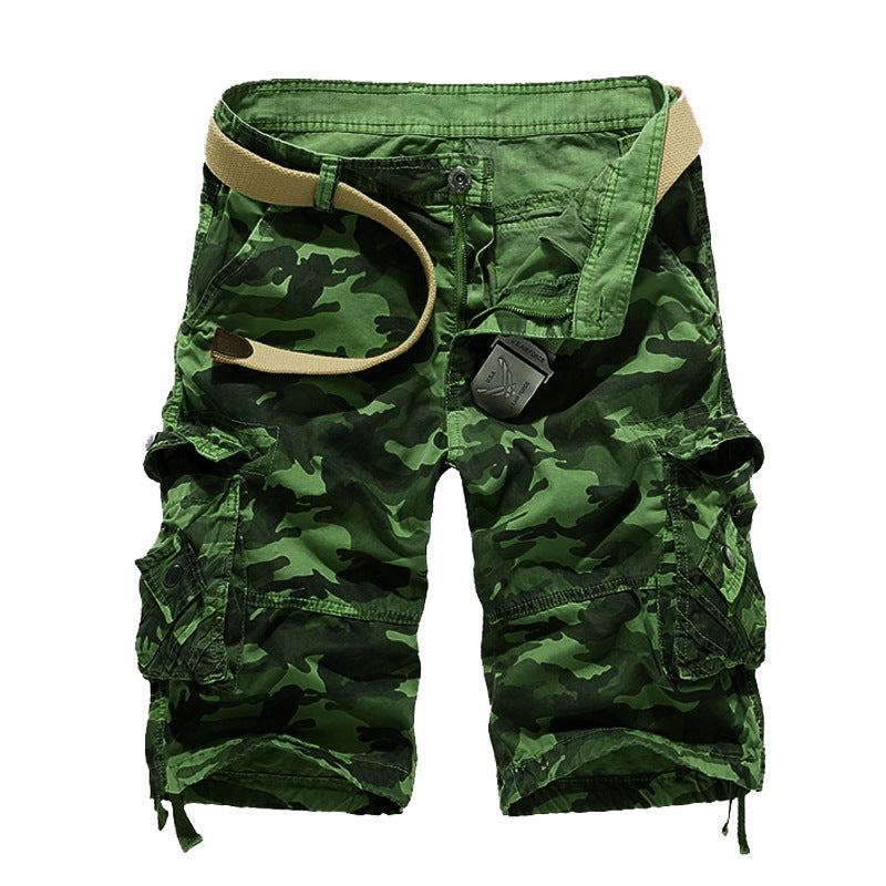 Herren Camo Cargo Shorts Mehrere Taschen Verstellbarer Bund Norvielle