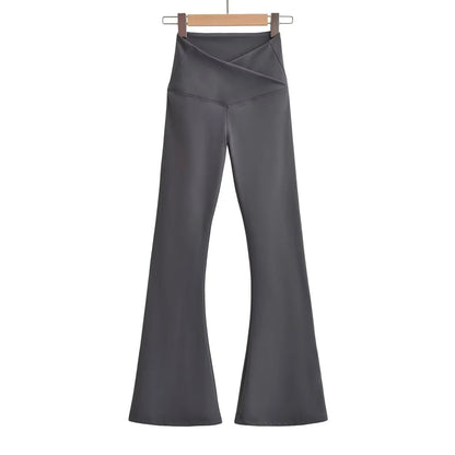 Damen Flared Leggings Hochtaillig Elegant Norvielle