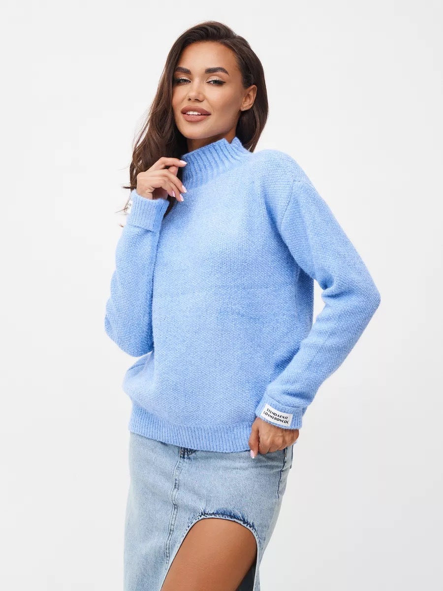 Damen Strickpullover Stehkragen Norvielle