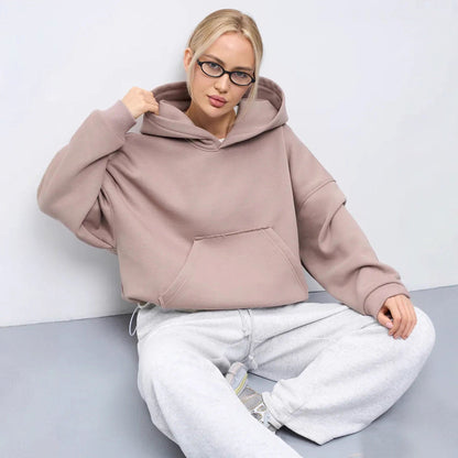 Damen Oversized Kapuzenpullover Lässiger Schnitt Mit Seitentaschen