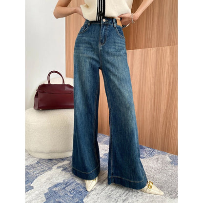 Damen Schlagjeans Highwaist Vintage-Stil
