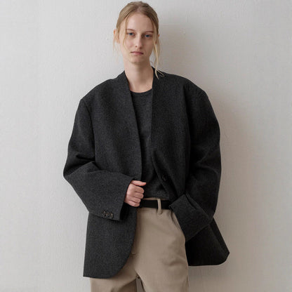 Damen Strickblazer Asymmetrisch Norvielle