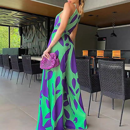 Damen Maxikleid Floralmuster Mit Taillengürtel Norvielle