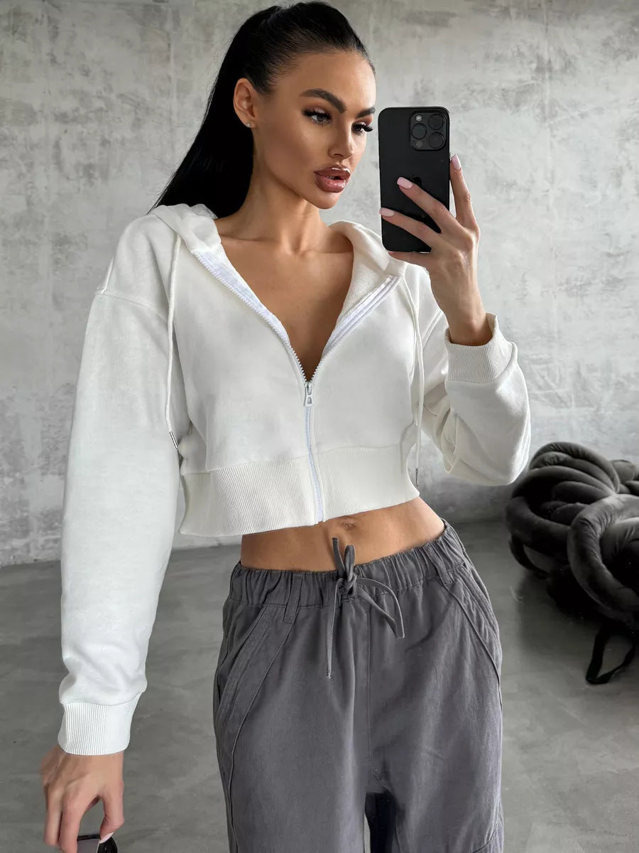 Damen Cropped Zip Hoodie Norvielle