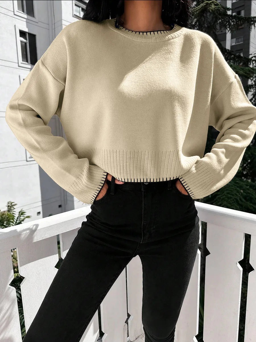 Damen Kurzpullover Strukturiert Norvielle