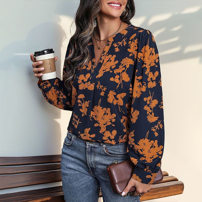 Damen Bluse Floralmuster Zeitloses Design Norvielle