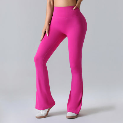 Damen Fitnesshose Flared High-Waist Sportleggings für Training