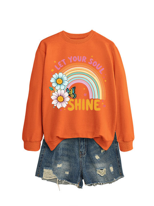 Damen Sweatshirt Bunt Floralmuster Baumwolle