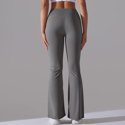 Damen Fitnesshose Flared High-Waist Sportleggings für Training