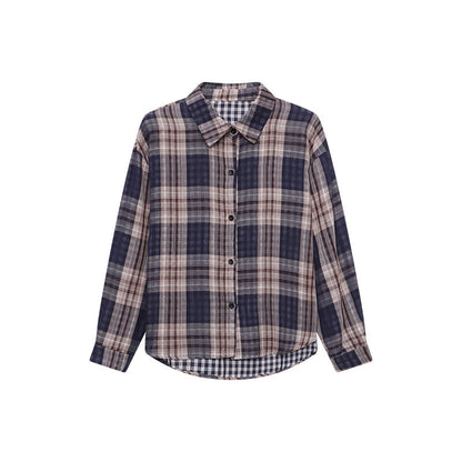 Damen Overshirt Kariert Modischer Schnitt Lässig