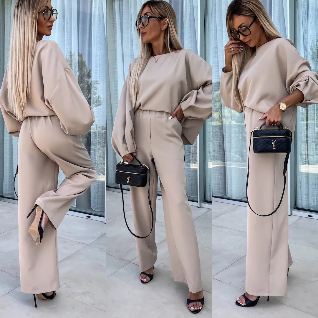 Damen Jumpsuit Weites Bein Voluminöse Ärmel Norvielle - Norvielle