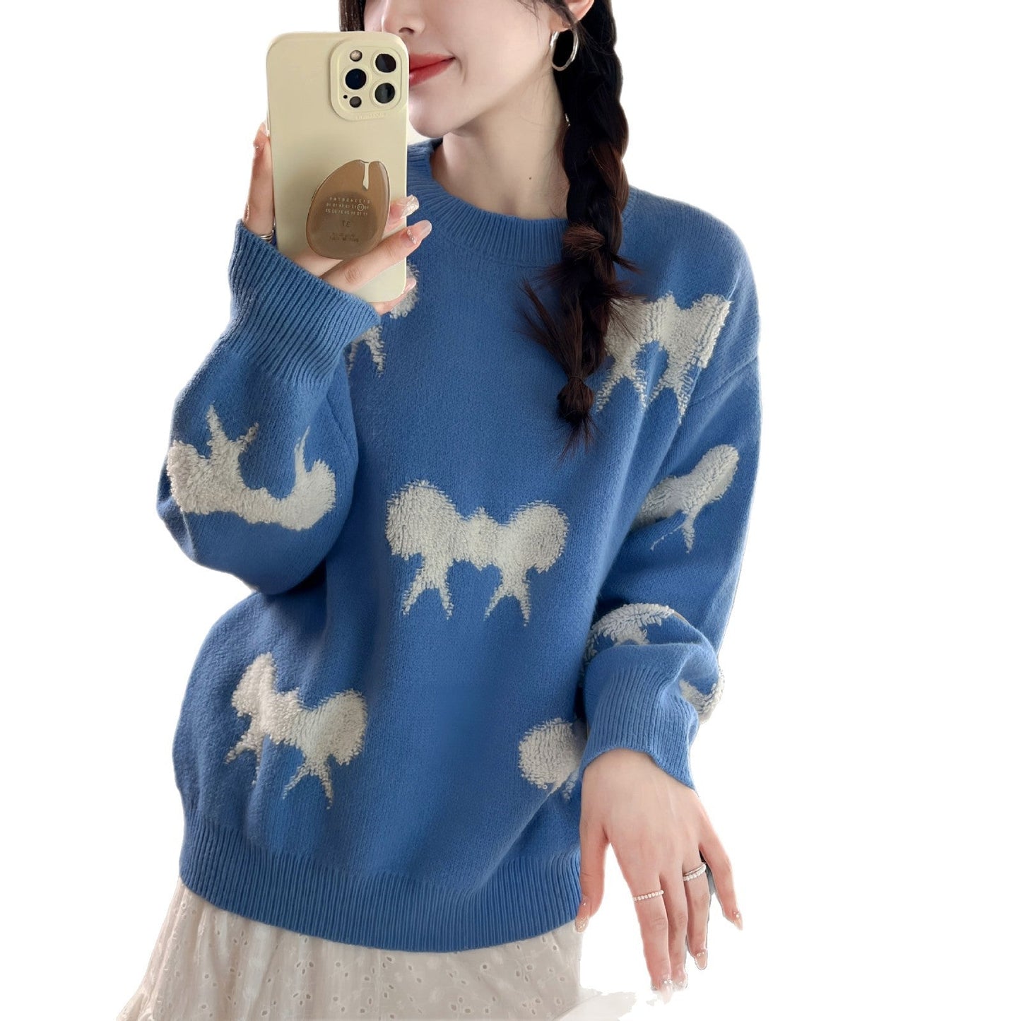 Damen Pullover Gemusterter Tiermotiv Lässiger Schnitt Norvielle