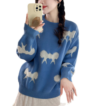 Damen Strickpullover Tiermotiv Lässig Norvielle