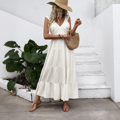 Damen Maxikleid Rüschendesign Schwingrock Norvielle