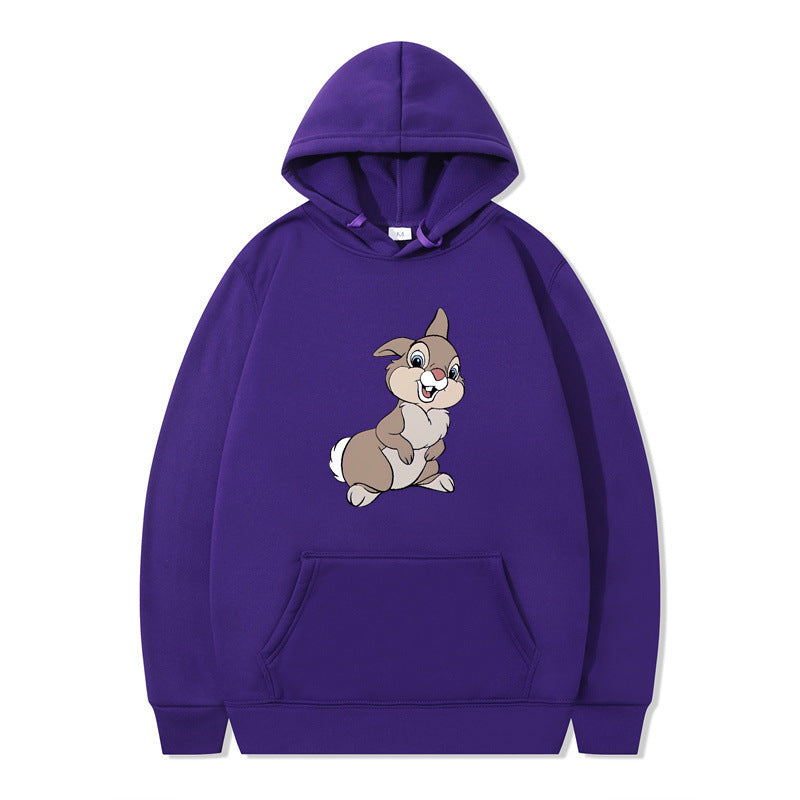 Damen Pullover Kapuzenpullover mit Kängurutasche und Hasen-Design