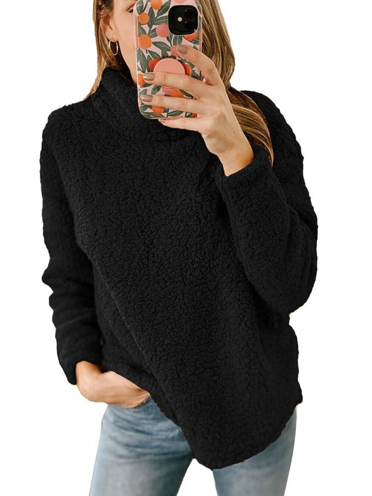 Damen Fleece-Pullover Hochkragen Struktur Norvielle