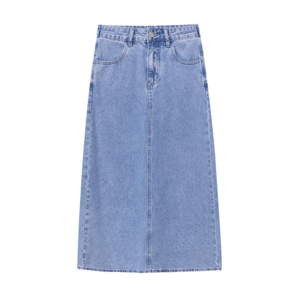 Damen Eleganter Long Denimrock