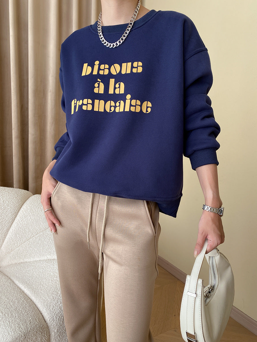 Damen Sweatshirt Lässig Mit Schriftzug Norvielle