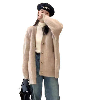 Damen Strickjacke Weich Norvielle Mit Knöpfen