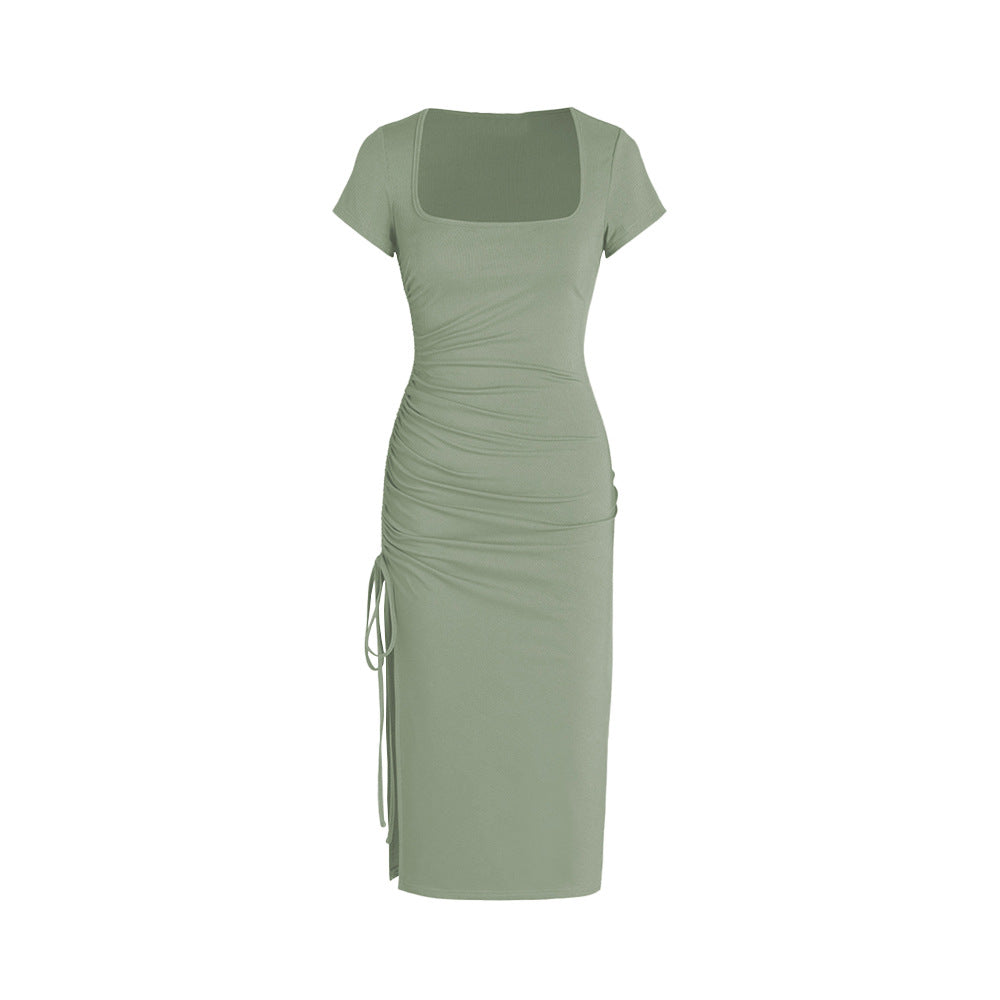 Damen Midi-Kleid Figurbetont Seiden Norvielle