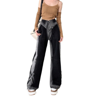 Damen Weite Jeans Norvielle Mit Seitenschlitzen