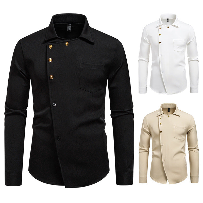 Herren Hemd Asymmetrisches Knopfdesign Elegantes Norvielle