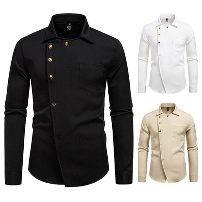 Herren Hemd Asymmetrisches Knopfdesign Elegantes Norvielle