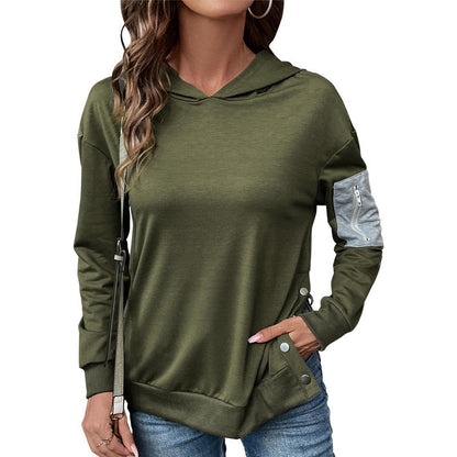 Damen Kapuzenpullover Lässig Reißverschluss
