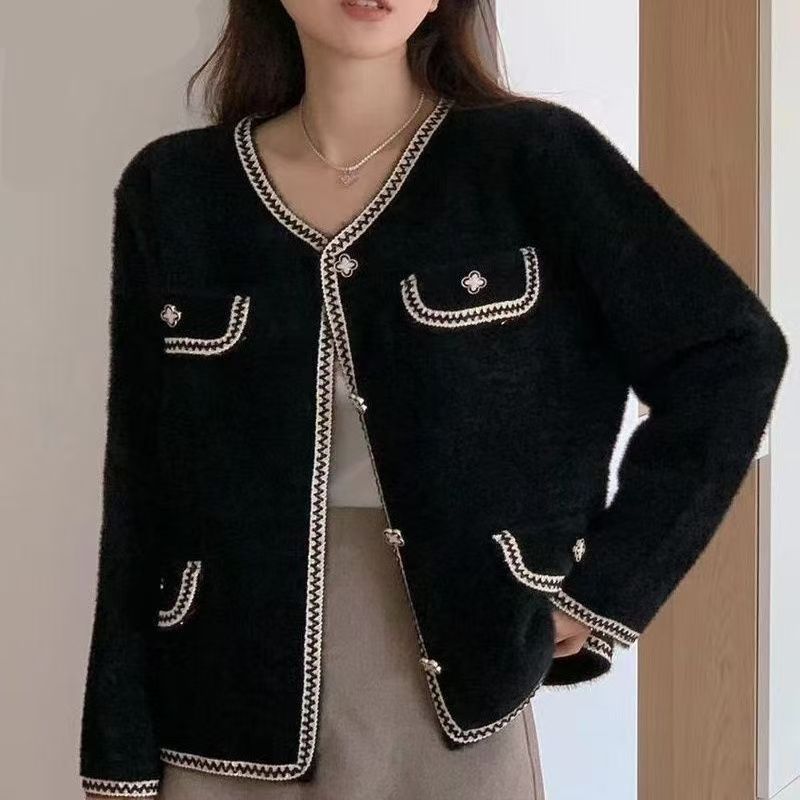 Damen Strickjacke Kontraststich Norvielle