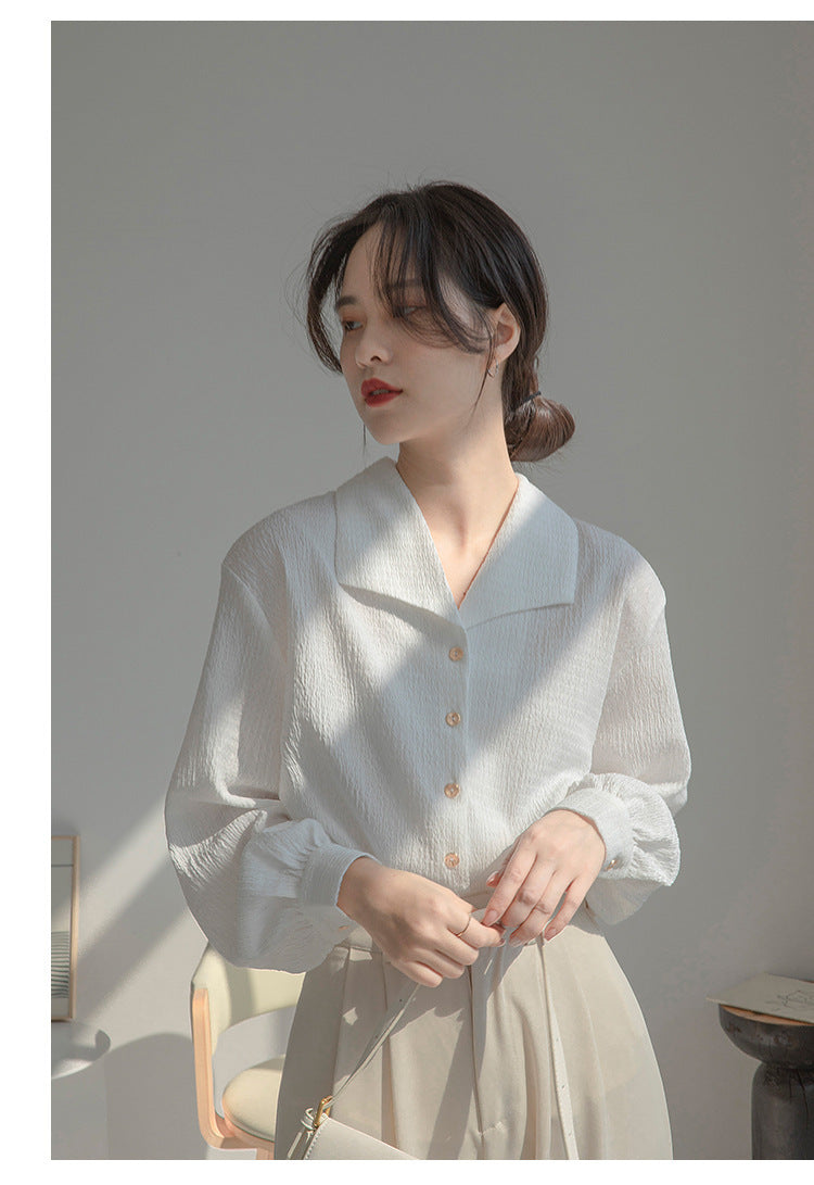Damen Blusenshirt V-Ausschnitt Puffärmel Norvielle