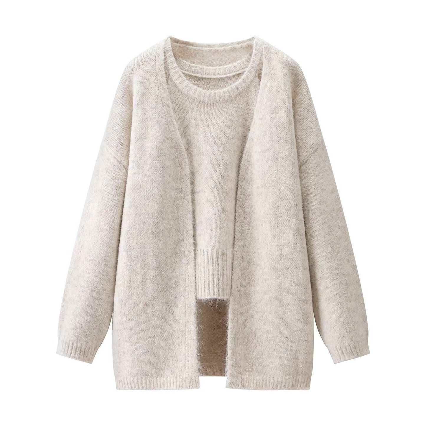 Damen Strickmantel Weich Norvielle Elegantes Design