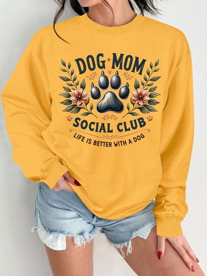 Damen Sweatshirt Hundemotiv Aufdruck Norvielle